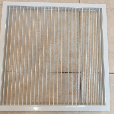 Cửa gió nhôm 450x450 nan bầu dục, miệng gió điều hòa âm trần nhôm