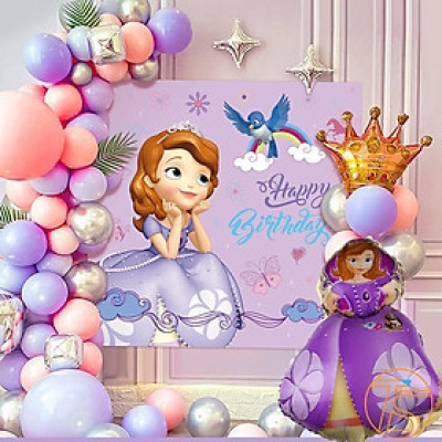 Combo Bong Bóng Trang Trính Sinh Nhật Công Chúa Cho Bé