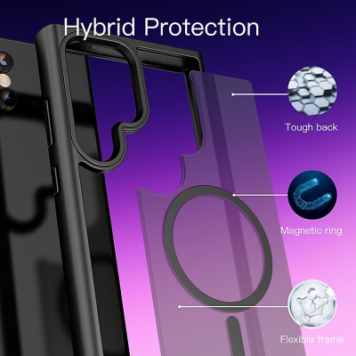 Ốp lưng nhám sạc từ tính cho Samsung Galaxy S23 Ultra hiệu Likgus PC Ultra-thin Frosted Magnetic Case - mặt lưng nhám mờ chống bám bẩn, gờ bảo vệ Camera 0.5mm  - Hàng nhập khẩu