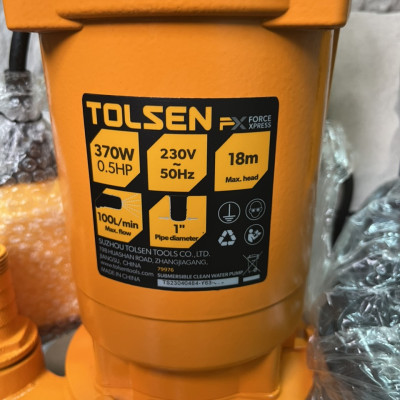 MÁY BƠM CHÌM NƯỚC SẠCH 370W-0.5HP TOLSEN 79976- HÀNG CHÍNH HÃNG