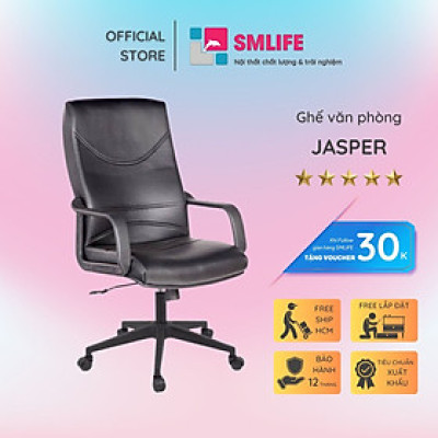 Ghế xoay văn phòng lưng cao da công nghiệp SMLIFE Jasper