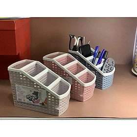 Khay đựng đồ đa năng nhựa Việt Nhật cao cấp, ống cắm bút ( màu ngẫu nhiên )