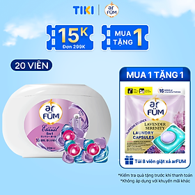 Viên giặt xả arFUM 5 trong 1 MỚI lưu hương lâu 16 tuần, khử khuẩn 99% - (20 viên/ hộp)