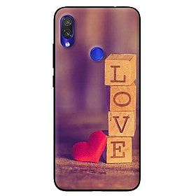 Ốp lưng in cho Xiaomi Redmi Note 7 mẫu LOVE Gỗ - Hàng chính hãng