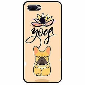 Ốp lưng in cho Oppo F9 Mẫu Cún Yoga