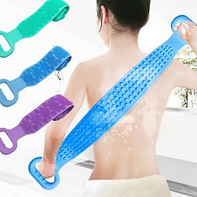 Dây tắm chà lưng 2 mặt silicon cao cấp massage thư giãn tẩy tế bào chết tiện ích - đai tắm cọ lưng silicon