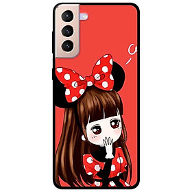 Ốp lưng dành cho Samsung Galaxy S22 - S22 Plus - S22 Ultra - mẫu Cô Gái Đầm Chấm Bi