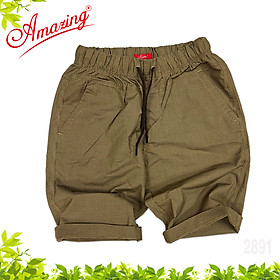 Quần sọt bố Amazing, short nam lửng, lưng thun ,dây rút, big size, phong cách thể thao trẻ trung