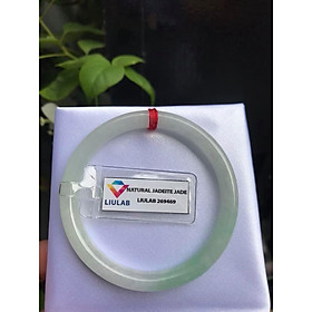 Vòng Tay Đá Cẩm Thạch TR LÝ A 51mmx Dầy 6,5mm Kèm Giấy Kiểm định Liulab No 269469  Chất liệu đá cẩm thạch tự nhiên trắng Điểm Xanh Lý 1 Bên  Nữ cân nặng 50kg - 56kg đeo ạ