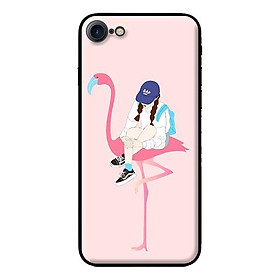 Ốp in cho iPhone 7 Hạc Hồng Và Cô Gái - Hàng chính hãng