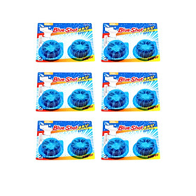 Bộ 6 Vỉ tẩy vệ sinh làm sạch bồn cầu cao cấp Hàn Quốc Blueshot - 1 viên sử dụng được 600 lần xả tương đương thời gian lên tới 1 tháng rưỡi