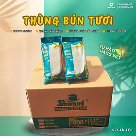 Thùng Bún tươi khô Shammi 400g (bún tươi sấy khô hàng xuất khẩu không chất bảo quản, không hàn the)