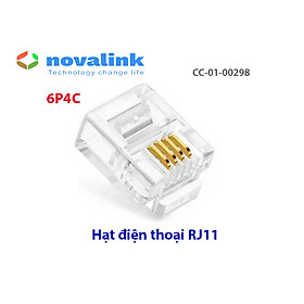 Túi 50 hạt đầu bấm điện thoại RJ12 6 chân Novalink CC-01-00299 cao cấp - hàng nhập khẩu chính hãng