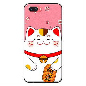 Ốp in cho Oppo A3s Mèo Nền Hồng - Hàng chính hãng
