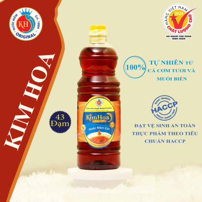 Nước mắm cốt Kim Hoa Phú Quốc 43 đạm chai nhựa 1 lít