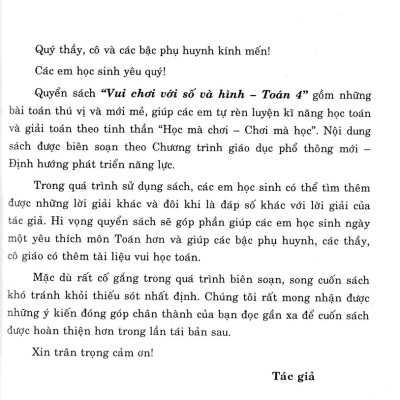 Vui Chơi Với Số Và Hình - Toán Lớp 4 (Dùng Chung Cho Các Bộ SGK Hiện Hành) _HA