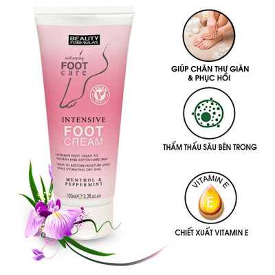 Kem Dưỡng Da Chân Beauty Formulas Intensive Foot Cream 100ml