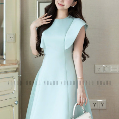 Đầm xanh mint cánh tiên NGADO , đầm dự tiệc , đầm xuống phố