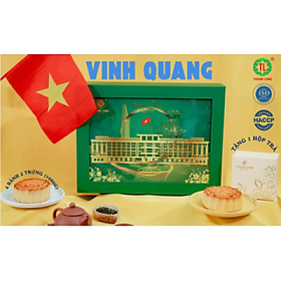 Hộp bánh trung thu Vinh Quang 1080g - 4 Bánh 2 Trứng (220g) - Thành Long - Việt Nam
