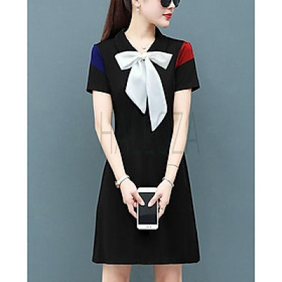 đầm đen nơ bigsize cho người mập 