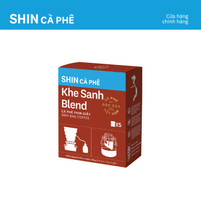 Cà phê Khe Sanh Blend - SHIN Cà Phê - Phin giấy - Hộp 5 gói