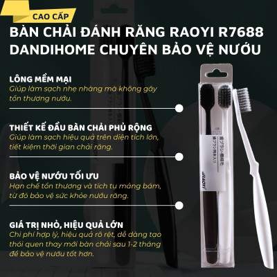 Bộ 2 bàn chải đánh răng Raoyi R7688 DandiHome chuyên bảo vệ nướu