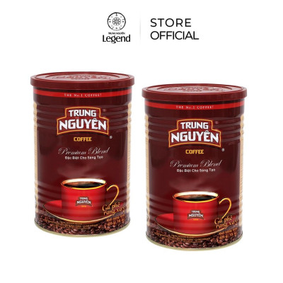 Combo 2 Hộp Cà Phê Rang Xay Pha Phin Premium Blend - Lon 425gr (Vị đậm, mùi thơm, cafein 1%)