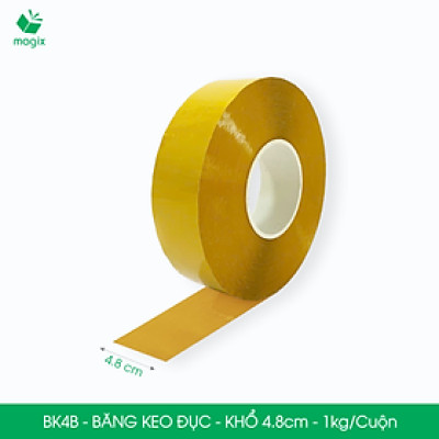 BK4B - 3 cuộn băng keo đục 1kg, khổ 4.8cm lõi nhựa - Băng dính đóng hàng, băng keo khổ lớn