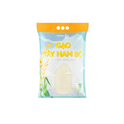 Gạo Tây Nam Bộ HOALUA Rice dẻo ít, mềm cơm, tơi xốp (Túi 5kg)