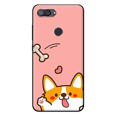 Ốp lưng in cho Xiaomi Mi 8 Lite mẫu Cún Love Xương - Hàng chính hãng