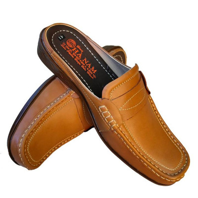 Dép Bít Mũi Nam Da Bò Thật TiTi ĐÔ Cao Cấp GSB2032d