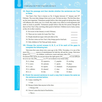 Sách - Chinh phục bộ đề thi tiếng anh vào lớp 6 (Có đáp án)