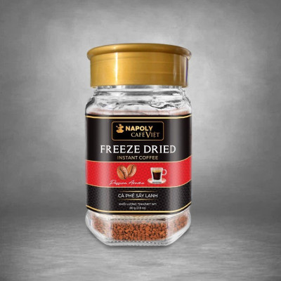 Cà Phê Sấy Lạnh FREEZE DRIED Napoli Coffee Robusta & Arabica Tiện Lợi Hòa Tan Uống Liền Thơm Ngon - Hủ 80gr