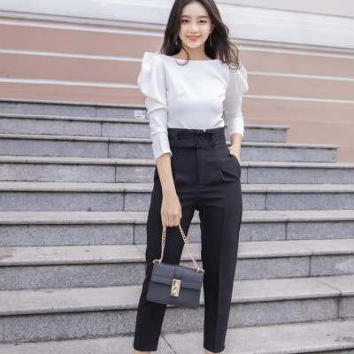 ÁO CỔ THUYỀN TAY PHỒNG MYNA