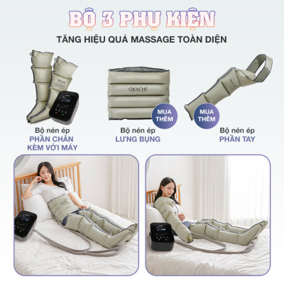 Máy nén ép trị liệu suy giãn tĩnh mạch OKACHI JP-3500 Plus (Pin sạc)