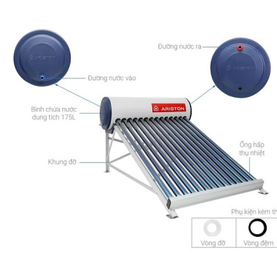 Máy nước nóng năng lượng mặt trời Ariston ECO2 1818 25 T N SS 190L - Hàng chính hãng