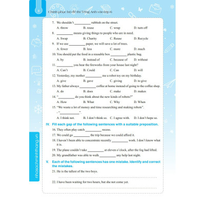 Sách - Chinh phục bộ đề thi tiếng anh vào lớp 6 (Có đáp án)