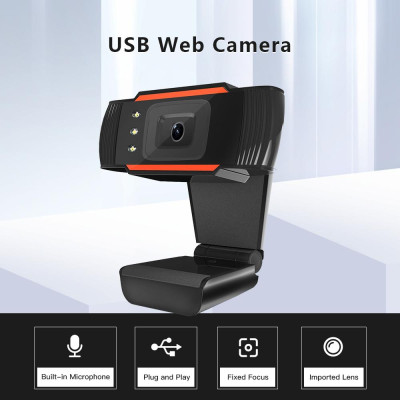 HXSJ A870C3 High-definition USB Webcam 480P Fixed Focus Computer Camera Built-in Sound   Absorbing Microphone for PC