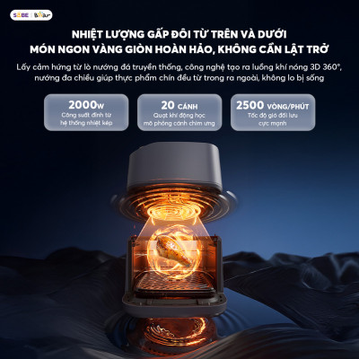 Nồi chiên không dầu Bear 6L AF-5H19I45 hàng chính hãng