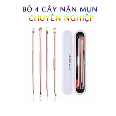 Bộ Cây Nặn Mụn Chuyên Nghiệp 4 Cây 8 Đầu