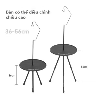 Bàn tròn mini di động kèm gậy treo đèn Blackdog CBD2300JJ028