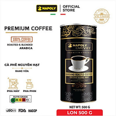 TRÀ XANH PREMIUM TEA Napoli Coffee Cao Cấp Cầu Đất Đà Lạt Giúp Định thần, Đậm vị, Hậu Ngọt Thơm Lâu - Lon 100g