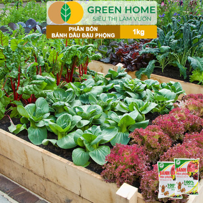 Bánh Dầu Đậu Phộng Greenhome, Bao 1kg, Phân Bón Hữu Cơ Hàm Lượng Đạm Cao, Chuyên Hoa, Rau, Củ, Quả, Kiểng