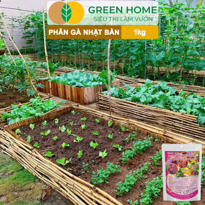 Phân Gà Greenhome, Bao 1kg, Nhập Khẩu Nhật, Viên Nén, Hữu Cơ Bón Rau, Quả