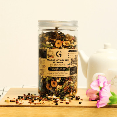 Trà tim sen nguyên chất GUfoods - Thư giãn tinh thần, Cải thiện giấc ngủ, Thanh lọc cơ thể, Thanh mát, Giải nhiệt, Tốt cho sức khỏe
