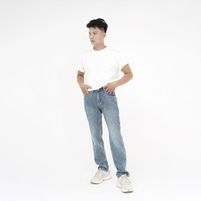 Quần Jeans Nam Cao Cấp HUNTER X-RAYS Form Straight Cotton Màu Xanh Đậm - Hunter X-Rays D24
