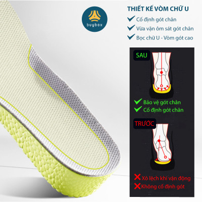 Lót giày tăng chiều cao,  tăng 1.5 cm/ 2.5cm/3.5cm chất liệu PU êm chân, thoáng khí - BuyBox - BBPK367