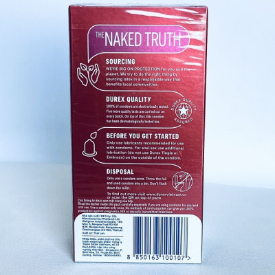 Bcs Durex Đỏ Fetherlite (12s) - Ôm Sát - Easy On - Nhập Khẩu Thái Lan