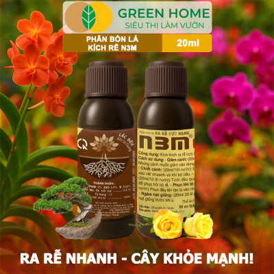 Phân Bón Lá N3M, GreenHome, Chai 20ml , Ra Rễ Cực Mạnh Dùng Chiết Cành, Ngâm Giống, Hiệu Quả Cao