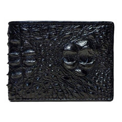 HJ2204-05-06-41 - Ví nam Huy Hoàng da cá sấu nguyên con màu đen, nâu đỏ, vàng bò, nâu đất